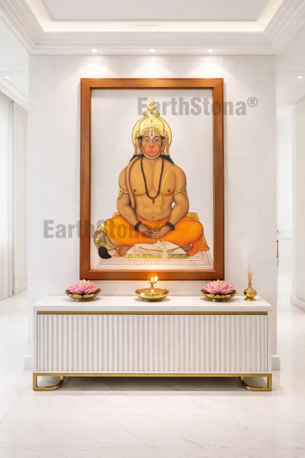 hanuman ji marble stone wall mural sitting posture luxury wall design vastu compliant